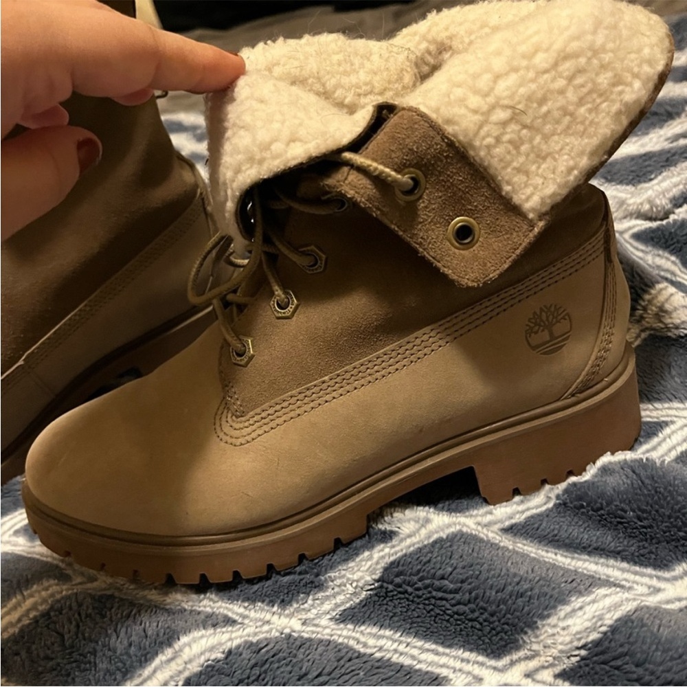 Timberland Brown Boots with Cream Lining